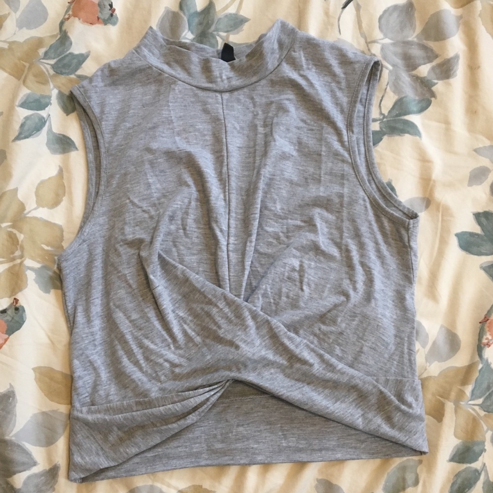 Gray crop top